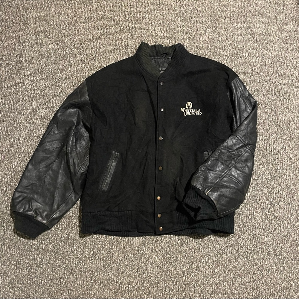 Rare Whitetails Unlimited Varsity Bomber Jacket Vintage